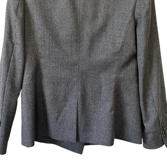 Talbots Woman Size 8 Blazer Jacket Doubled Breasted Wool Stretch Career Gray - Picture 7 of 11